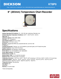 Thumbnail of document Data Sheet - KT8 8 in Temperature Chart Recorder